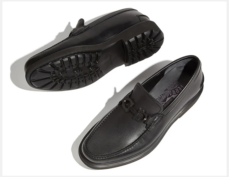 商品Salvatore Ferragamo|Salvatore Ferragamo 菲拉格慕 男士黑色牛皮乐福鞋 02-9389-642907,价格¥2815,第6张图片详细描述