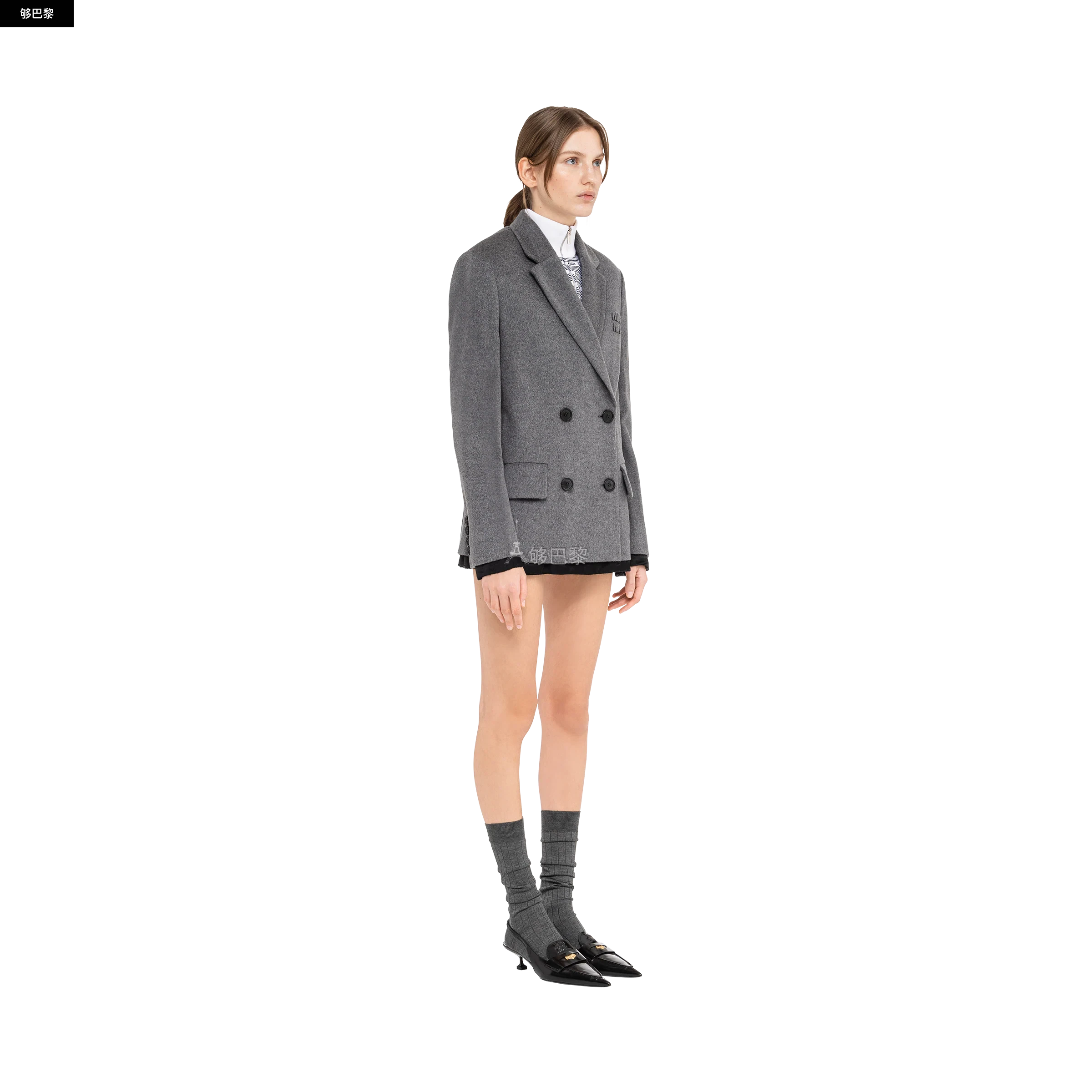 商品Miu Miu|【预售】 缪缪 25春夏 女士 西服外套 Veste croisée en velours MH1853_125Q_F0031_S_231 ,价格¥30491,第5张图片详细描述