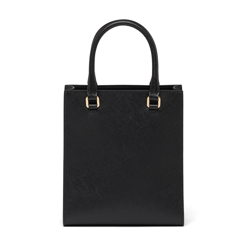 商品Prada|PRADA/普拉达 22新款 女士小号黑色saffiano皮革珐琅徽标拆卸织物肩带单肩手提斜挎包1BA333_NZV_F0002_V_N2A,价格¥15481,第4张图片详细描述