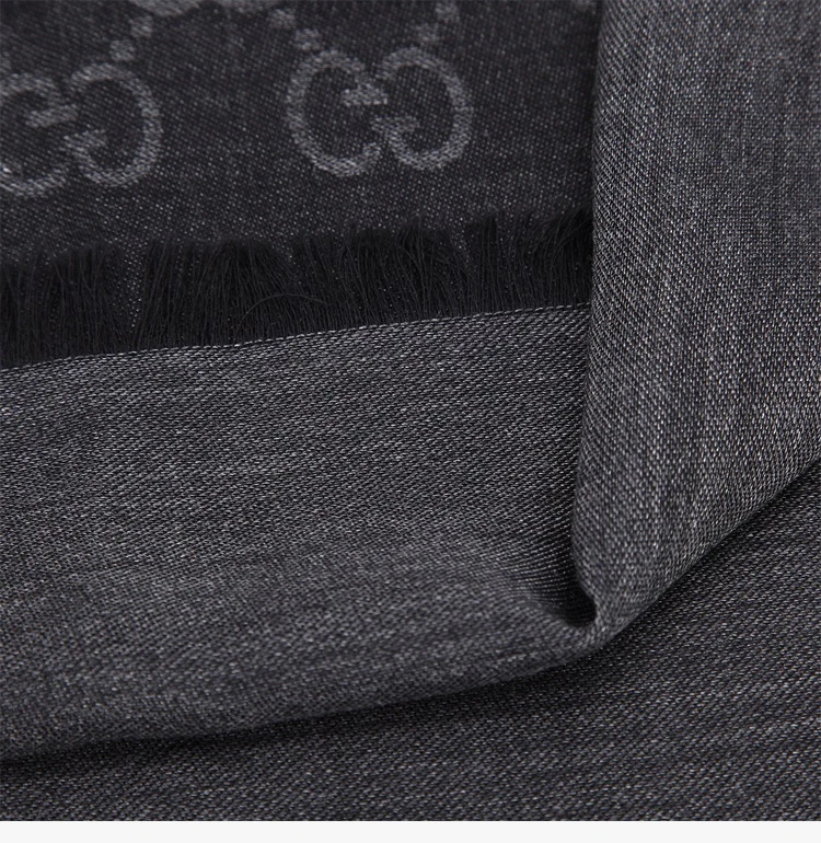 商品Gucci|GUCCI 古驰 女士灰色羊毛围巾 165904-3G646-1100,价格¥1101,第6张图片详细描述