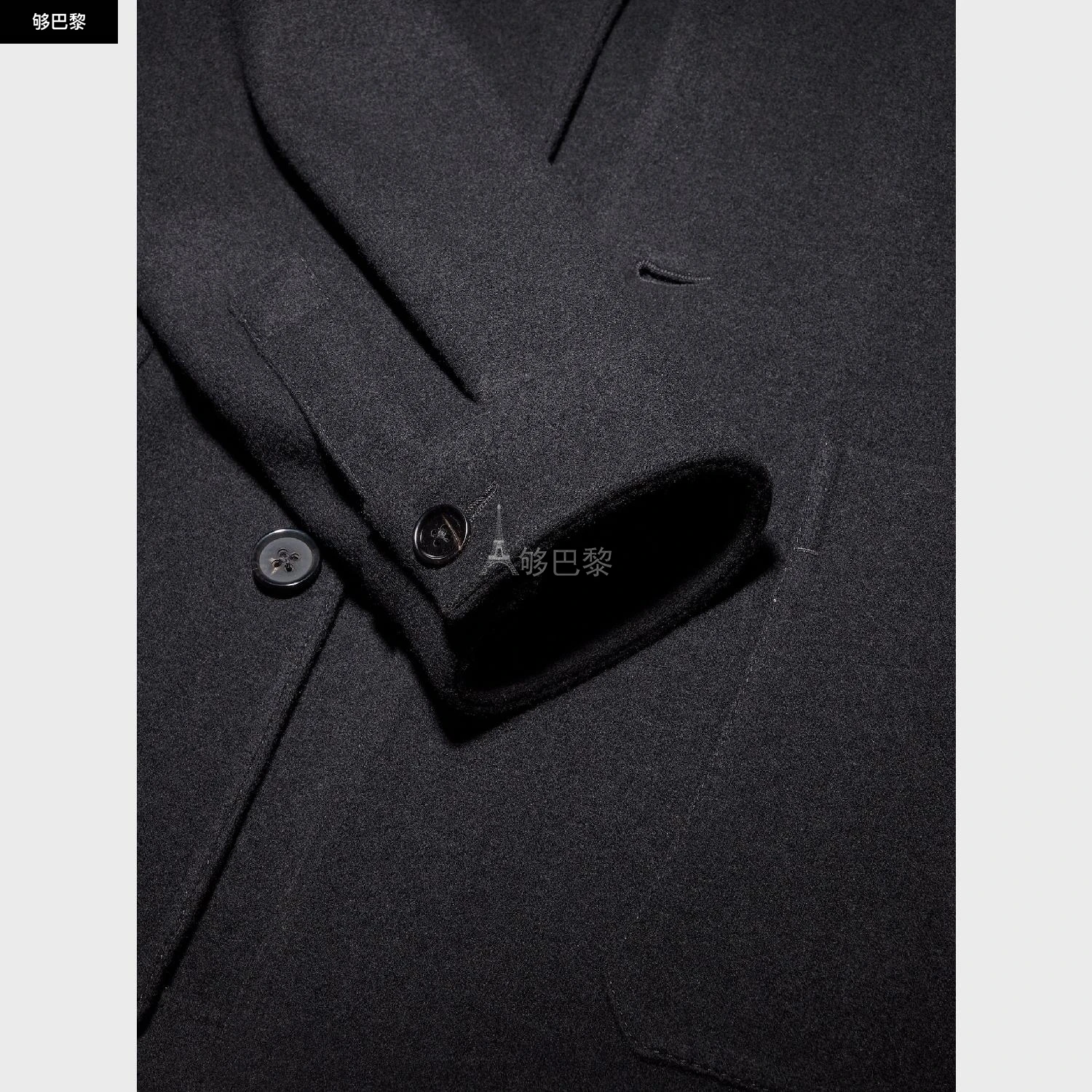 商品Zegna|【预售】 杰尼亚 24秋冬 男士 长袖衬衫 BLACK WOOL AND CASHMERE CHORE JACKET 450074-1DHAQ0,价格¥17954,第5张图片详细描述