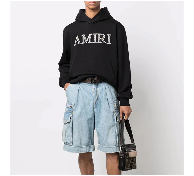 商品[国内直发] AMIRI|AMIRI 男士黑色豹纹刺绣连帽衫 MJLH006-001,价格¥5183,第7张图片详细描述