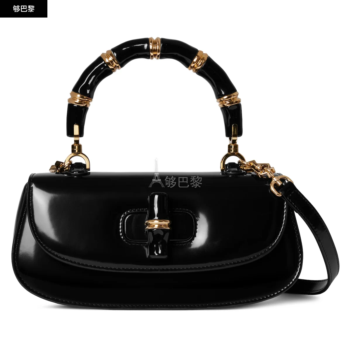 商品Gucci|【预售】 古驰 25春夏 女士 手提包 GUCCI BAMBOO DIVA系列中号手袋 827750 AAEVT 1000 ,价格¥38198,第2张图片详细描述
