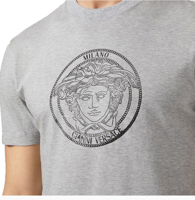 商品Versace|VERSACE 范思哲 男士灰色印花短袖T恤 A87381-A228806-A8026,价格¥1384,第5张图片详细描述