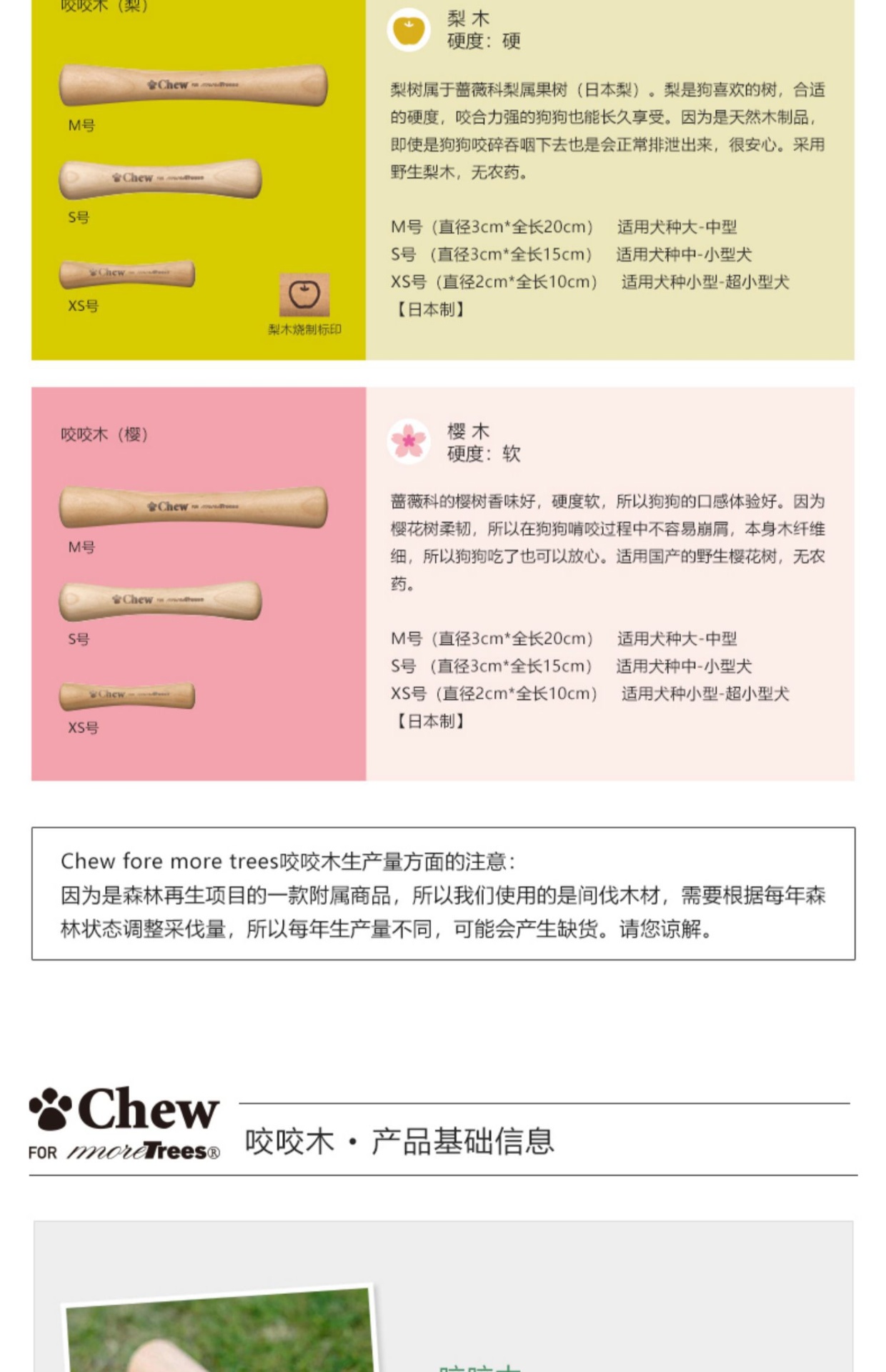 商品[国内直发] A.P.D.C.-Organics|日本再生森林咬咬木（洁牙磨牙防口臭 训练）|Chew for more Trees,价格¥112,第6张图片详细描述