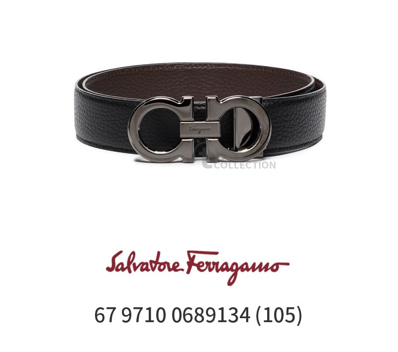 商品Salvatore Ferragamo|【SAvenue】Salvatore Ferragamo 菲拉格慕腰带 黑棕色荔枝纹105(提示：保税仓货品一人不可超过5单)679710-0689134,价格¥2250,第2张图片详细描述