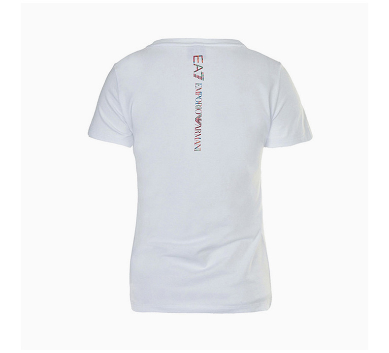 商品Emporio Armani|Emporio Armani 安普里奥 阿玛尼 女士浅蓝色棉质短袖T恤 3ZTT89-J12Z-1100,价格¥564,第7张图片详细描述