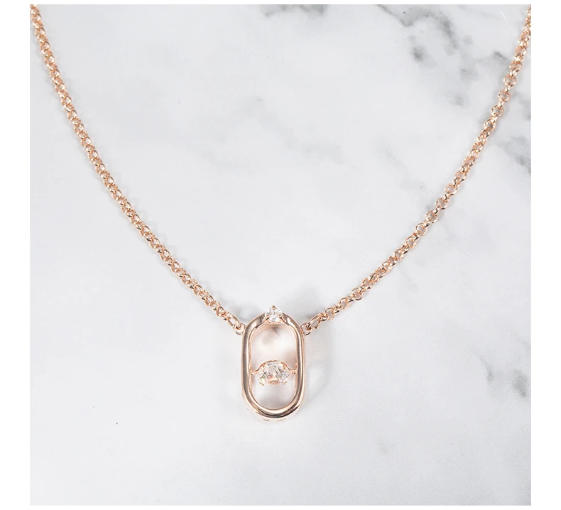 商品[国内直发] Swarovski|SWAROVSKI 施华洛世奇 跳动的心项链白色镀玫瑰金色调 5468084,价格¥416,第5张图片详细描述