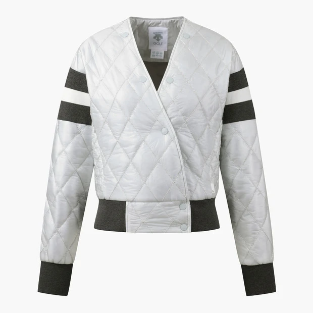 商品【预售商品15天发货】 DESCENTE|高尔夫系列女性V领菱形绗缝羽绒服时尚优雅 DO41WFDJO3-LGYG,价格¥1727,第13张图片详细描述