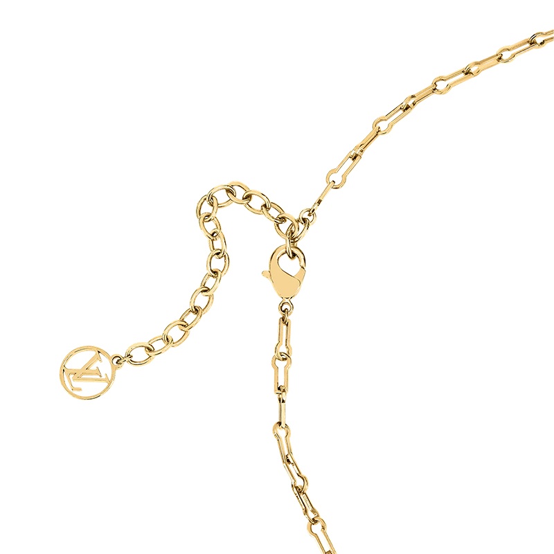 商品Louis Vuitton|预售10天 路易威登 23春夏新款 FOREVER YOUNG系列 金色LV花卉图案标识项链锁骨链,价格¥3687,第3张图片详细描述