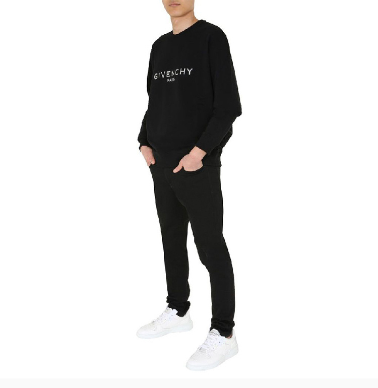 商品[国内直发] Givenchy|Givenchy 纪梵希 男士黑色印花运动衫 BMJ06S30AF-001,价格¥5642,第7张图片详细描述
