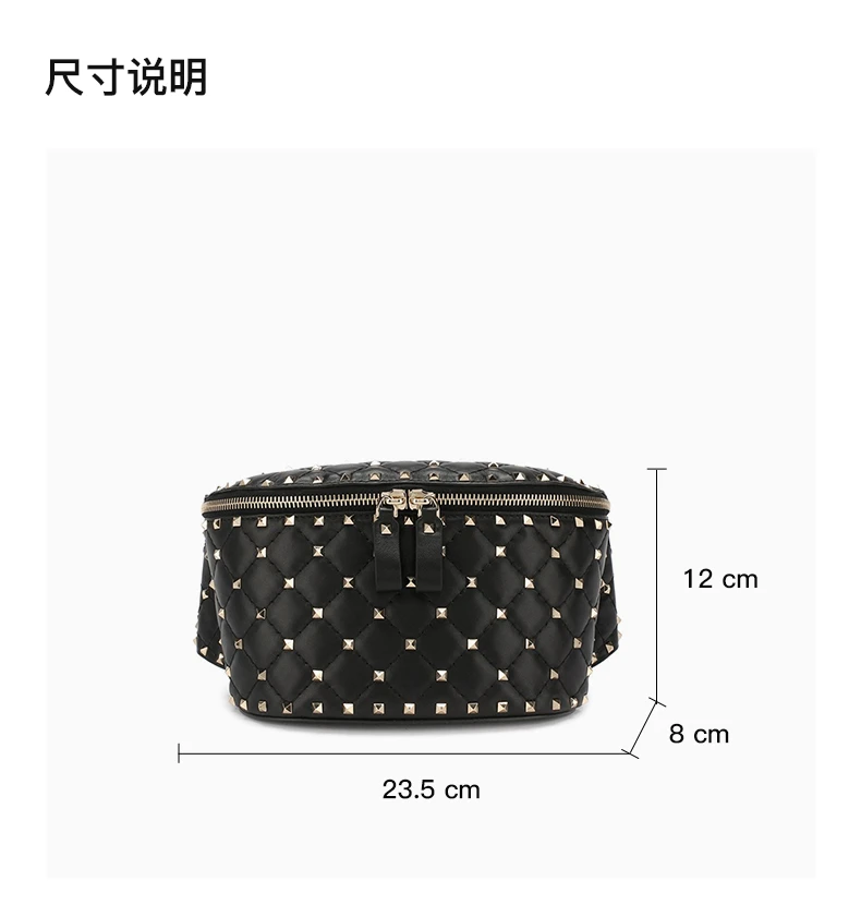 商品[国内直发] Valentino|VALENTINO 黑色女士腰包 RW2B0B45-NAP-0NO,价格¥7000,第3张图片详细描述