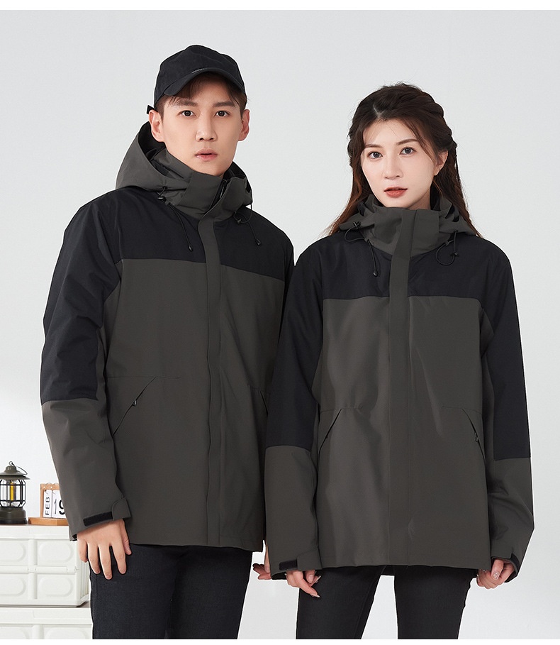 商品[国内直发] GLENVINTEN|2023新款户外冲锋衣三合一单层春夏两件套男女同款软壳防风登山服套装,价格¥370,第28张图片详细描述