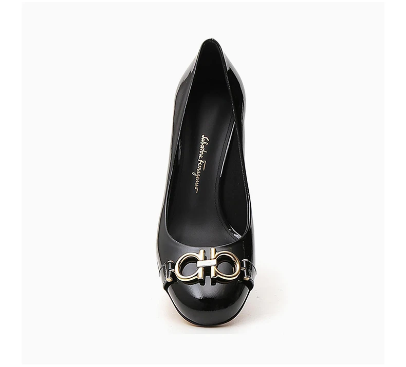 商品Salvatore Ferragamo|SALVATORE FERRAGAMO 菲拉格慕 女士黑色小牛皮中跟鞋 01-N765-693658,价格¥3260,第7张图片详细描述