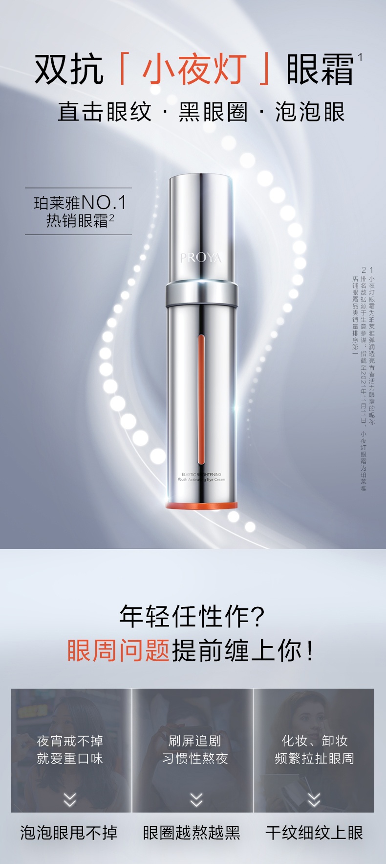 商品PROYA|珀莱雅 小夜灯眼霜 20ml（赠品以实际发货为准，介意慎拍）,价格¥504,第1张图片详细描述