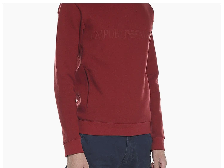 商品[国内直发] Emporio Armani|Emporio Armani 安普里奥 阿玛尼 男士红色纯棉套头上衣 6Y1MB1-1JBHZ-0380,价格¥268,第7张图片详细描述