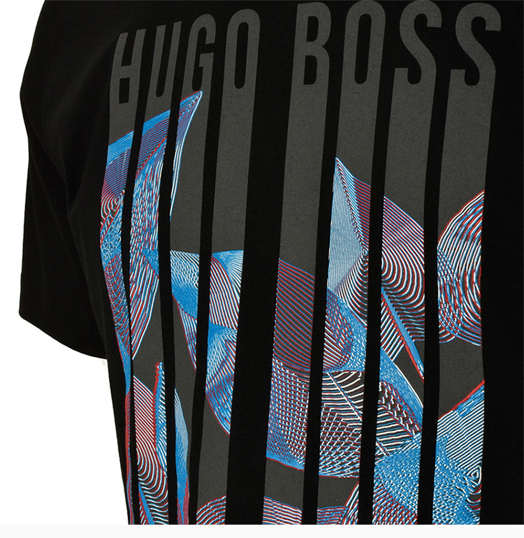 商品Hugo Boss|Hugo Boss 雨果博斯 男士黑色纯棉短袖T恤 TEE3-1816415001,价格¥654,第28张图片详细描述