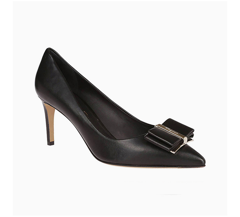 商品Salvatore Ferragamo|Salvatore Ferragamo 菲拉格慕 女士黑色皮革高跟鞋 01-P337-704655,价格¥3607,第7张图片详细描述