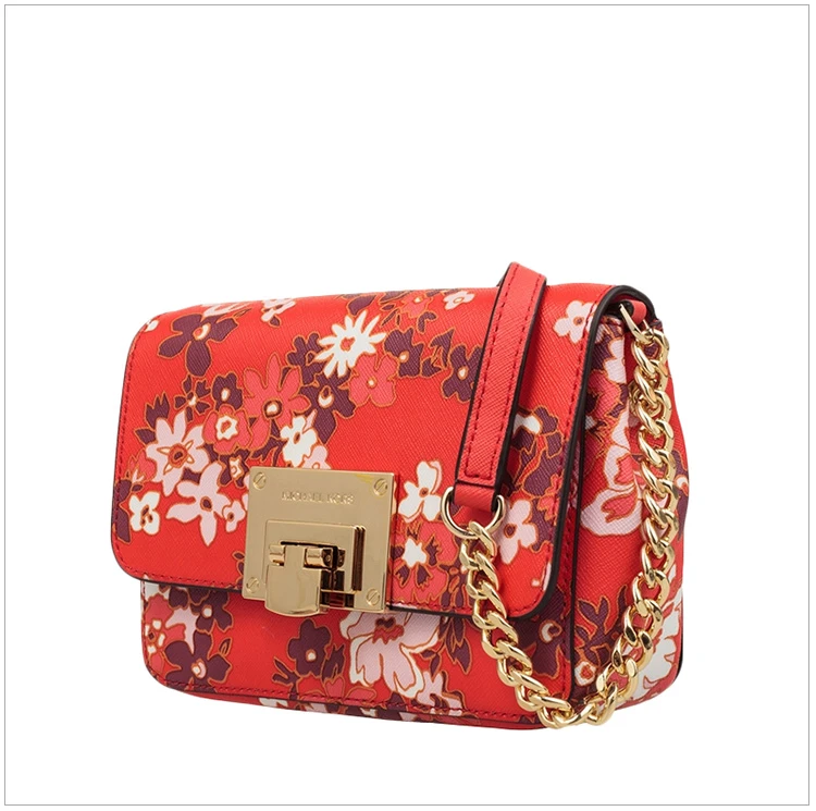 商品Michael Kors|Michael Kors 迈克高仕 TINA系列女士小号红色皮质时尚印花单肩斜挎包 35H7GT4C5R-dksan,价格¥660,第5张图片详细描述