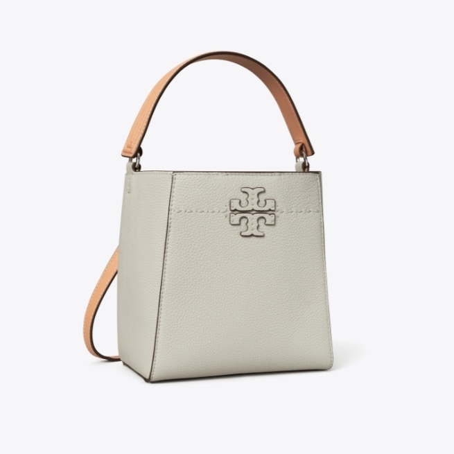 商品[国内直发] Tory Burch|汤丽柏琦女款双T字形挑缝线可调节可拆卸肩带荔枝纹皮革 水桶包单肩斜挎手提包 小号 女款,价格¥2702,第4张图片详细描述