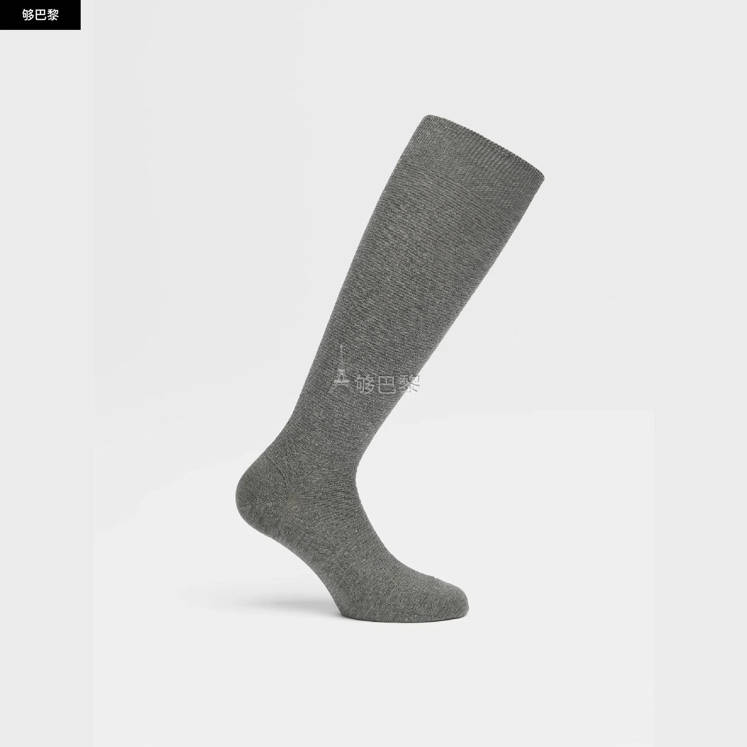 商品Zegna|包邮包税【预售7天发货】 ZEGNA杰尼亚 23秋冬 男士 袜子 SLATE MÉLANGE LYOCELL BLEND TEXTURED MID CALF SOCKS N5V40-580-022,价格¥653,第5张图片详细描述