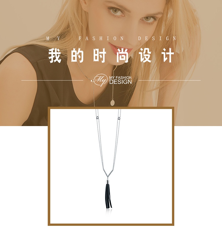 商品[国内直发] MYFD|【美国】MY FASHION DESIGN 925银 镶嵌锆石 商务经典系列 几何三角形礼服链,价格¥74,第1张图片详细描述