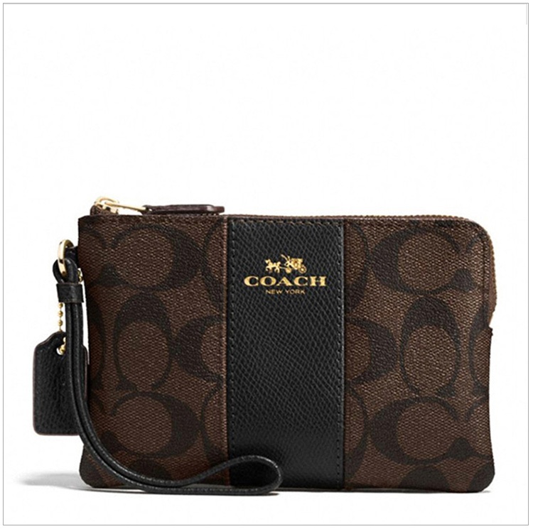 商品Coach|Coach 蔻驰 女士深棕配黑色短款手拿零钱包 F58035IMAA8,价格¥576,第7张图片详细描述