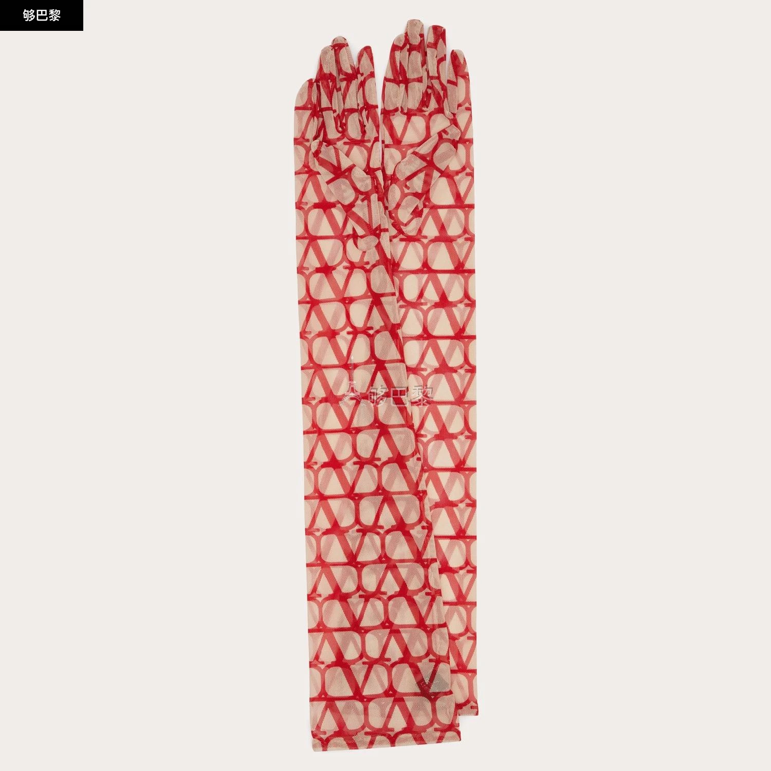 商品Valentino|【预售】 华伦天奴 25春夏 女士 手套 LONGS GANTS EN TULLE À MOTIF TOILE ICONOGRAPHE WGCA24DHX_E21 ,价格¥3245,第3张图片详细描述