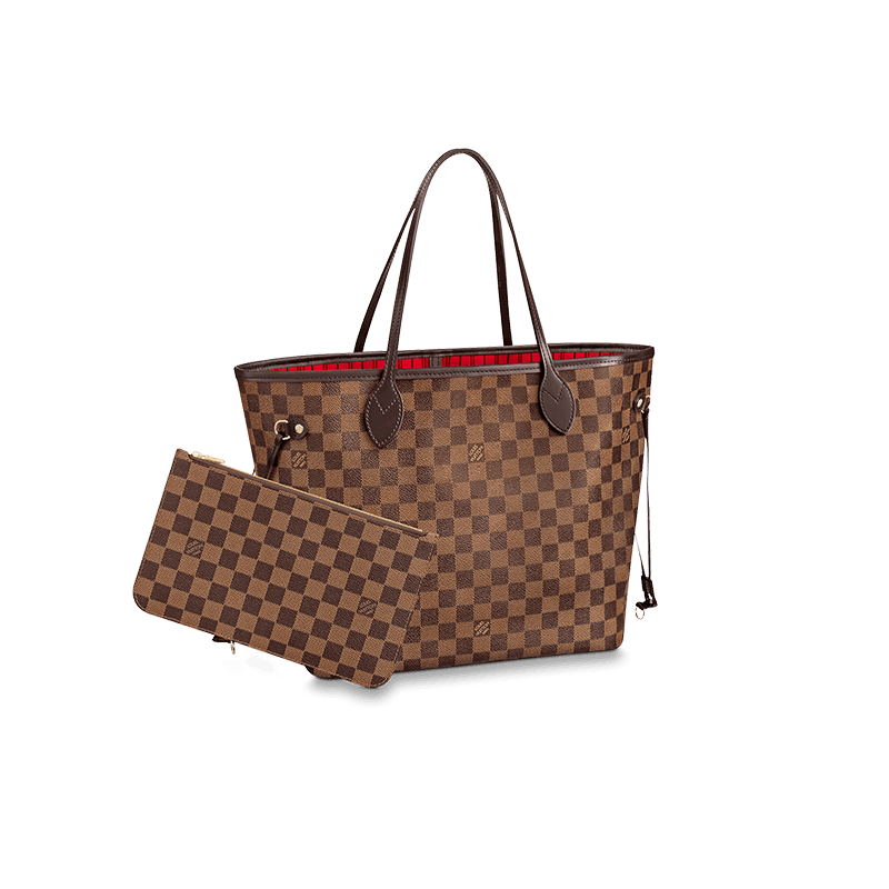 商品Louis Vuitton|路易威登 23春夏 Neverfull女士中号浅褐色帆布配皮金色金属饰面手提包 N41358,价格¥13585,第7张图片详细描述