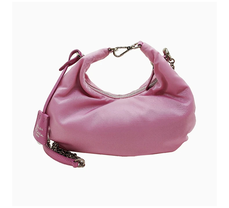 商品[国内直发] Prada|PRADA 女士樱花粉尼龙金属链条手提单肩包 1BH172-064-F0BDK-V-OOO,价格¥9770,第4张图片详细描述