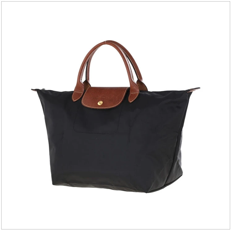 商品Longchamp|Longchamp 珑骧 女士短柄黑色中号尼龙折叠饺子包 1623089001,价格¥759,第7张图片详细描述