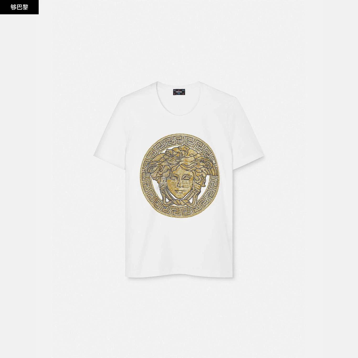 商品Versace|【预售】 范思哲 25春夏 女士 短袖T恤 水晶La Medusa T恤 1011741-1A08607_2W110 ,价格¥11316,第2张图片详细描述