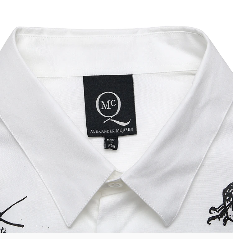 商品[国内直发] Alexander McQueen|Alexander McQueen 亚历山大·麦昆 男士白色纯棉衬衫 308597-REP28-9000,价格¥2050,第6张图片详细描述