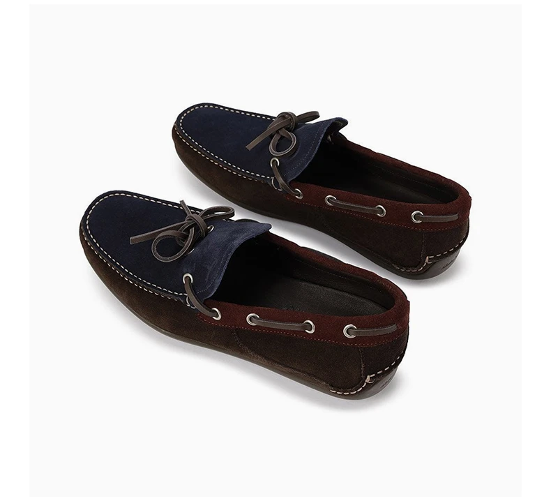 商品Salvatore Ferragamo|SALVATORE FERRAGAMO 男士棕色蓝色两色拼接乐福鞋 0582736,价格¥2385,第6张图片详细描述