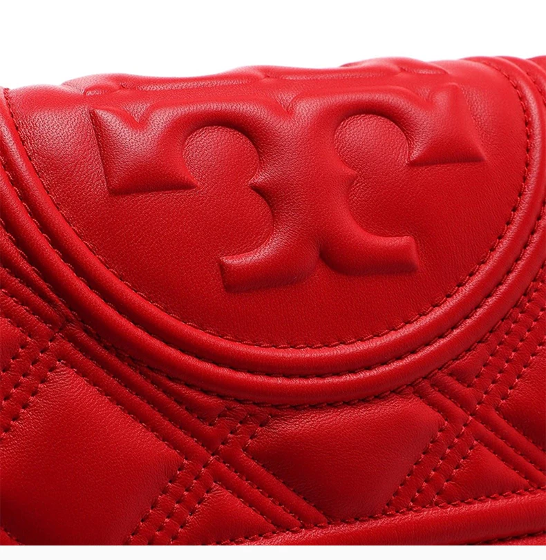 商品Tory Burch|TORY BURCH 女士FLEMING系列柔软红色羊皮手拿包 59690-612,价格¥2259,第7张图片详细描述