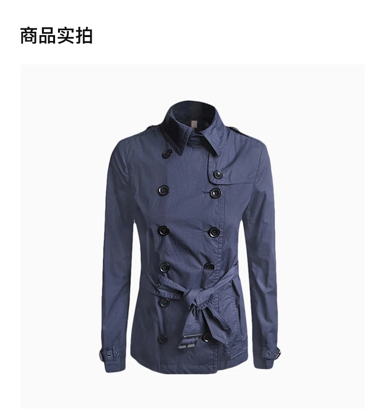 商品[国内直发] Burberry|BURBERRY 深蓝色女士风衣 3933407,价格¥4733,第4张图片详细描述