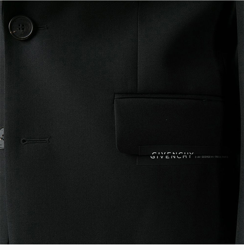 商品[国内直发] Givenchy|GIVENCHY 纪梵希 男士黑色羊毛西装 BM308C1Y8K-001,价格¥8031,第8张图片详细描述