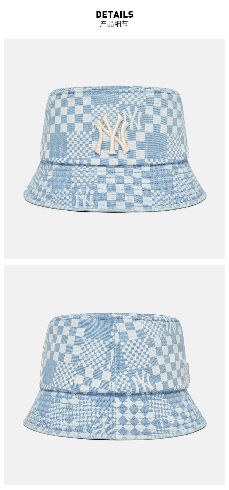 商品[国内直发] MLB|【官方防伪验证 国内发】MLB 渔夫帽男女NY棉质水桶帽时尚洋基道奇LA渔夫帽休闲百搭户外遮阳帽 3AHT8602N,价格¥194,第3张图片详细描述