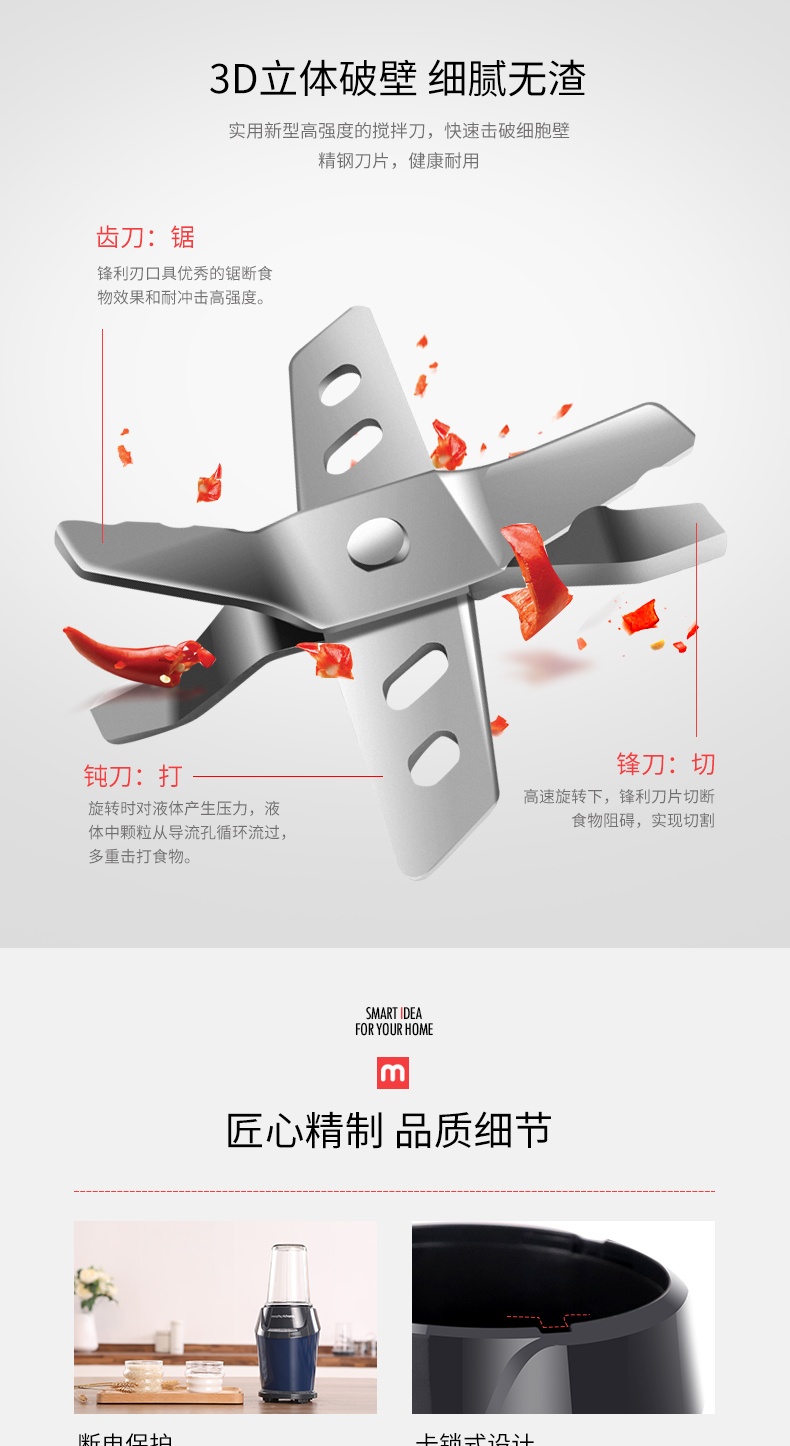商品Morphy Richards|英国摩飞 破壁机 MR1029 榨汁机料理机绞肉辅食果汁机,价格¥1085,第9张图片详细描述