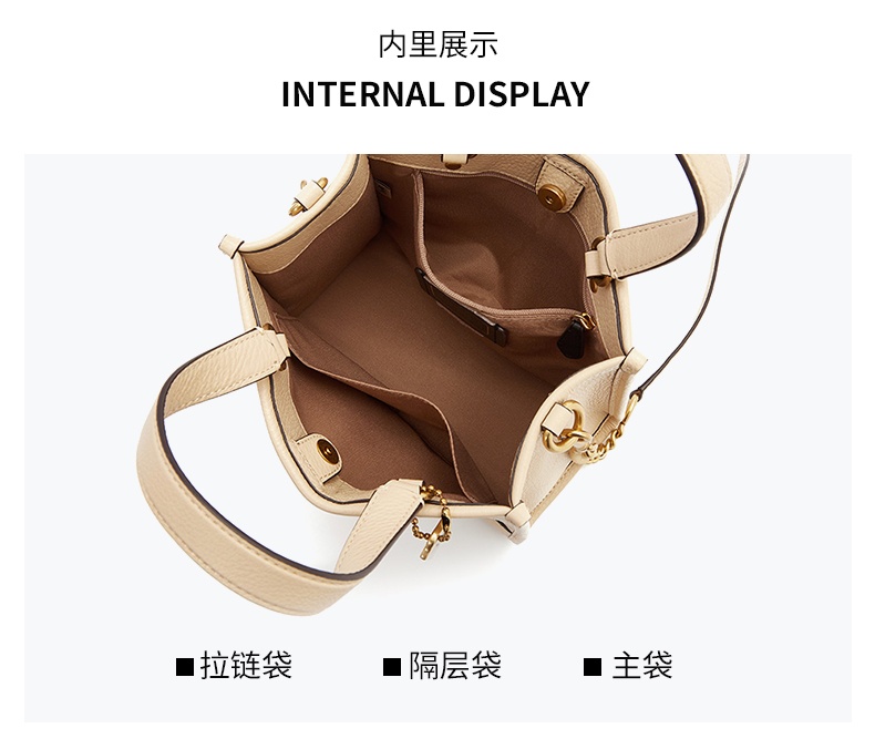 商品[国内直发] Coach|COACH 蔻驰 奢侈品 女士Dempsey系列纽约skyline图案米色皮质托特包斜跨包手拎包C6494 IMM6H,价格¥2351,第4张图片详细描述