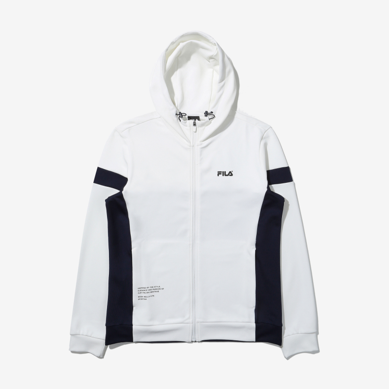 商品Fila|【享贝家】（国内现货）FILA  Damboru连帽训练夹克运动休闲外套 男女同款 白色/黑色 FS2FTD3204M G-QD,价格¥282,第2张图片详细描述