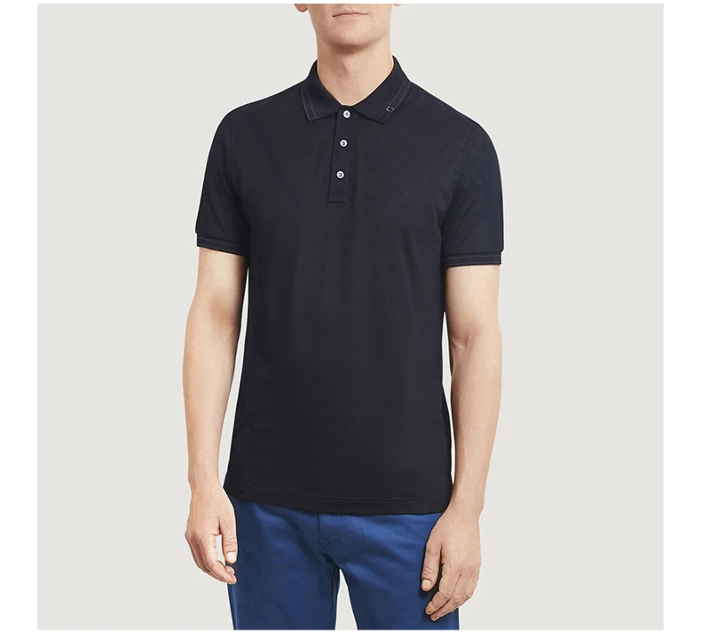 商品Salvatore Ferragamo|SALVATORE FERRAGAMO 男士黑色经典款式POLO衫 12-1783-697715,价格¥1786,第5张图片详细描述