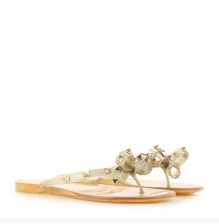 商品Valentino|VALENTINO 女士浅金色夹脚拖鞋 QW1S0552-LMF-L01,价格¥1126,第5张图片详细描述