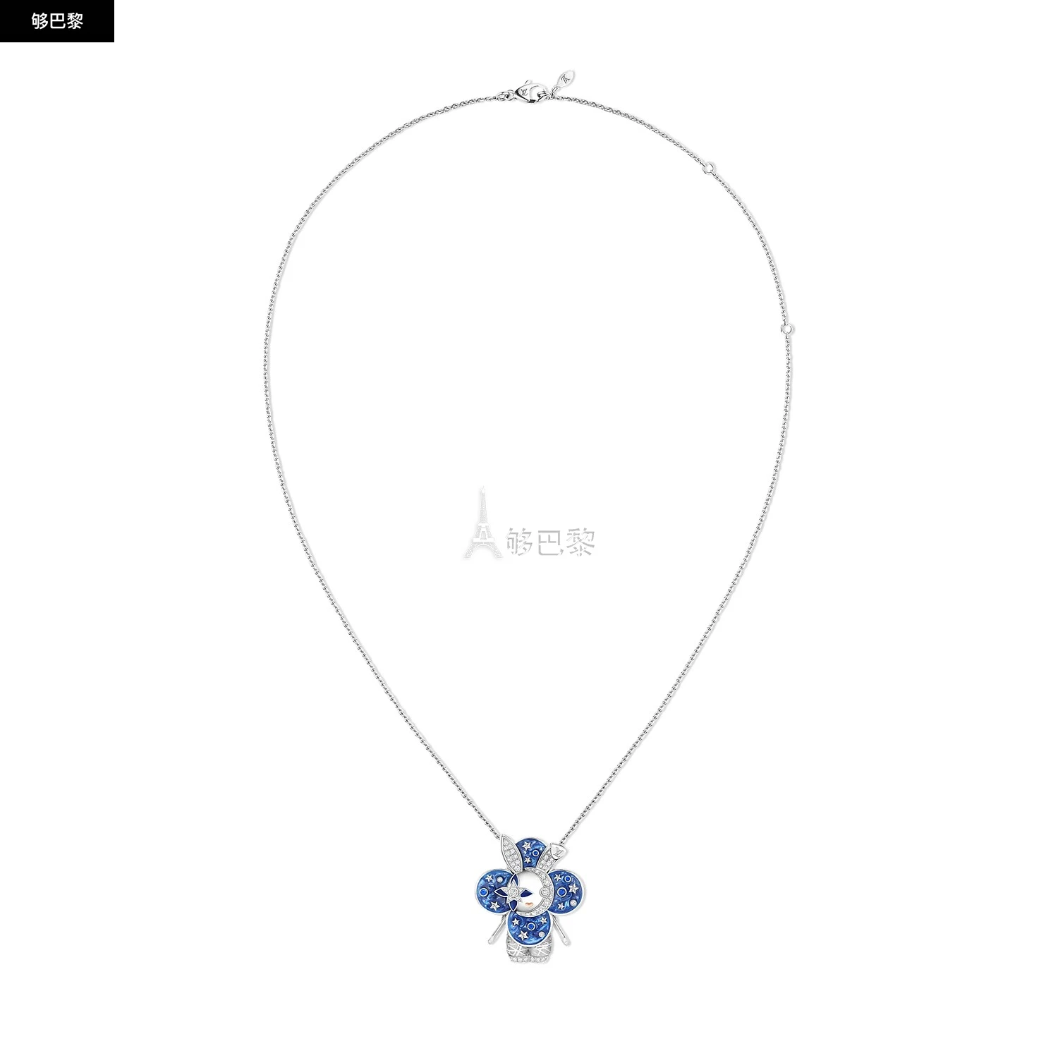 商品Louis Vuitton|【预售】 LV路易威登 25春夏 女士 吊坠 VIVIENNE RABBIT 18K 金漆光钻石彩色宝石项链 Q93975 ,价格¥470554,第2张图片详细描述