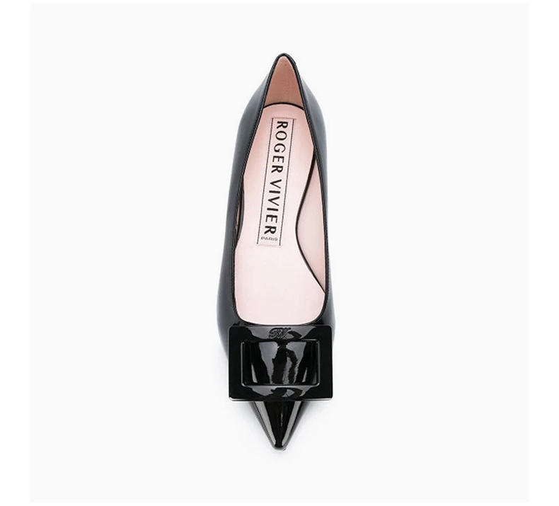 商品Roger Vivier|ROGER VIVIERRVW 女士黑色漆皮芭蕾舞鞋 57527920-D1P-B999,价格¥4121,第6张图片详细描述