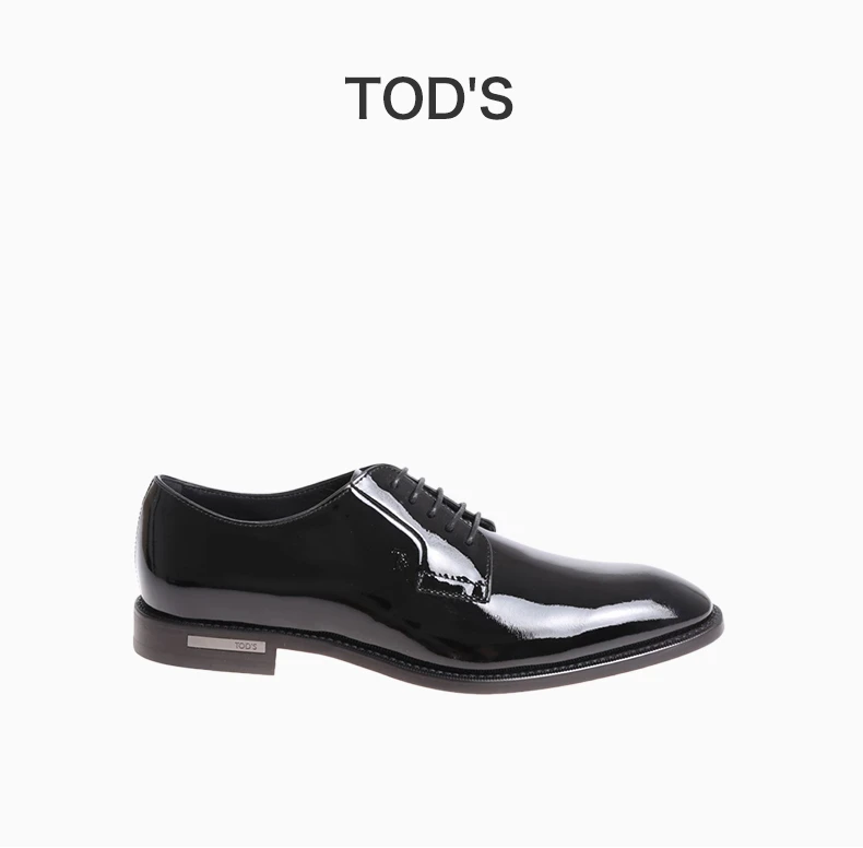 商品Tod's|TOD'S 男士黑色漆皮德比鞋 XXM42A0H370VE0B999,价格¥1720,第1张图片详细描述