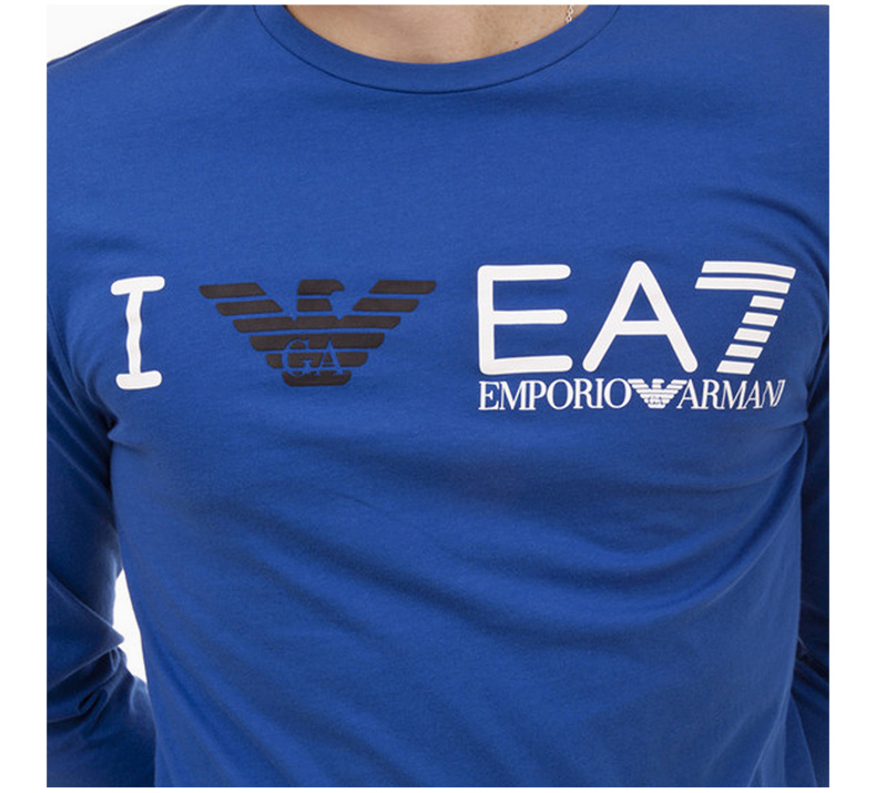 商品[国内直发] Emporio Armani|EMPORIO ARMANI 安普里奥·阿玛尼 字母logo印花长袖蓝色男士T恤 273691-4A241-00033,价格¥501,第7张图片详细描述