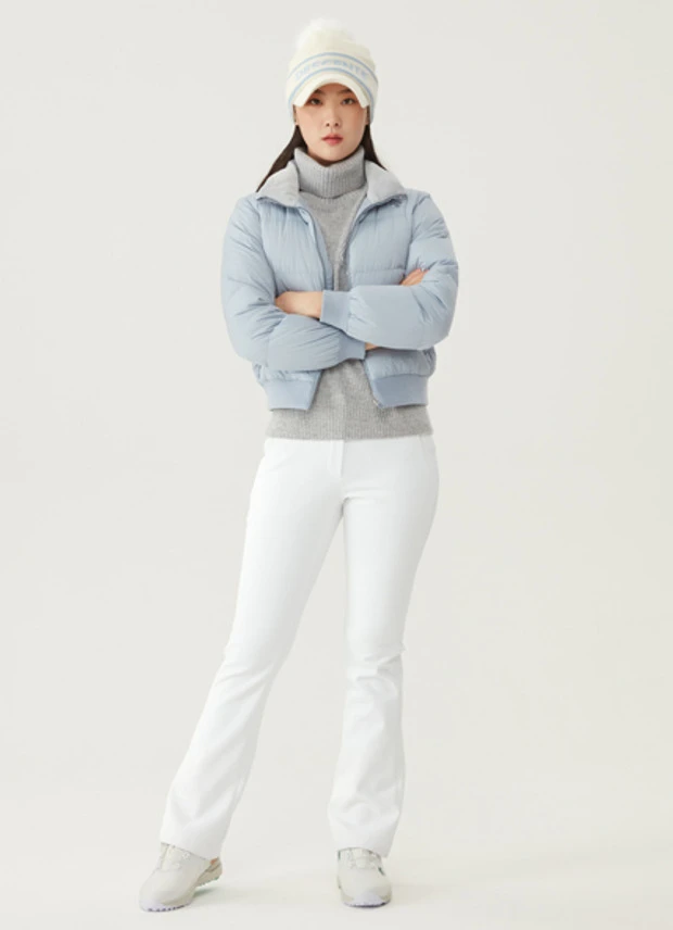 商品【预售商品15天发货】 DESCENTE|高尔夫女性米色粘合喇叭裤展现优雅气质 DO42WFPTO8-IVYG,价格¥1091,第9张图片详细描述