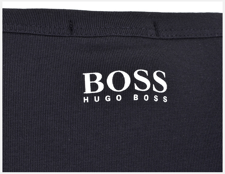 商品Hugo Boss|Hugo Boss 雨果博斯 男士棉质混纺LOGO图案圆领休闲短袖T恤 TEE8-50383423-410,价格¥603,第9张图片详细描述