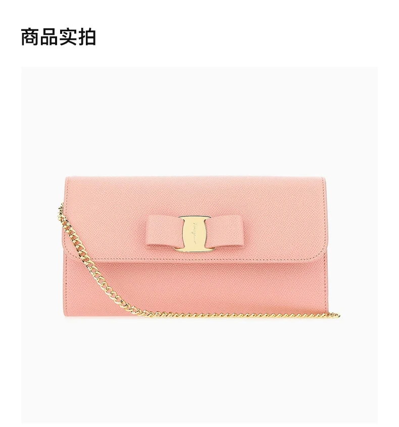 商品Salvatore Ferragamo|SALVATORE FERRAGAMO 女士粉红色牛皮蝴蝶结迷你单肩包 22-D523-728164,价格¥4161,第3张图片详细描述